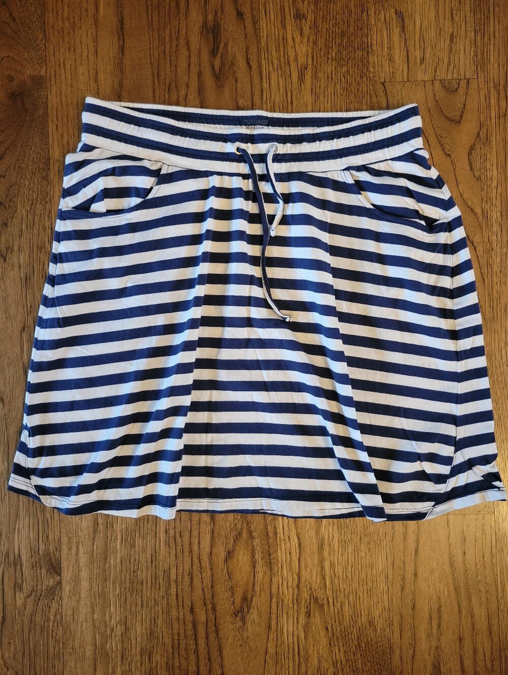 Toad&Co Navy and White Striped Casual Skirt
